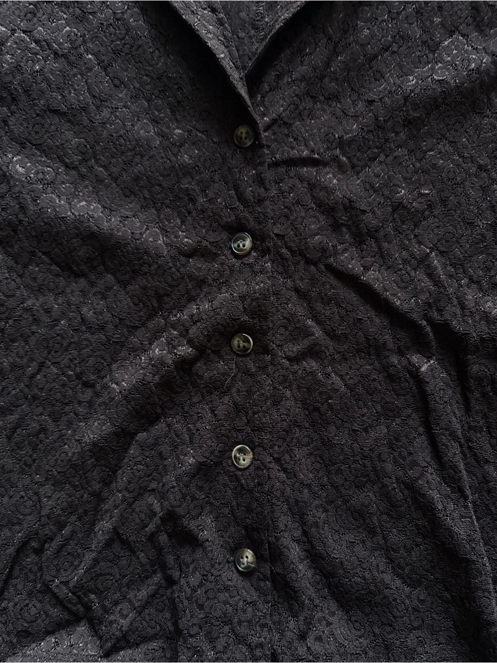Anne Klein Brown Lace Button Front Blouse - Size 10 - Picture 3 of 9
